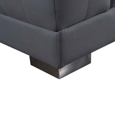 Calgary 4-Seater Fabric Sofa with Stool - Grey - With 5-Year Warranty